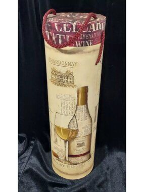 Gift Box Storage Container Carrier Wine 13" tall bottle 3.5" Diameter 2004